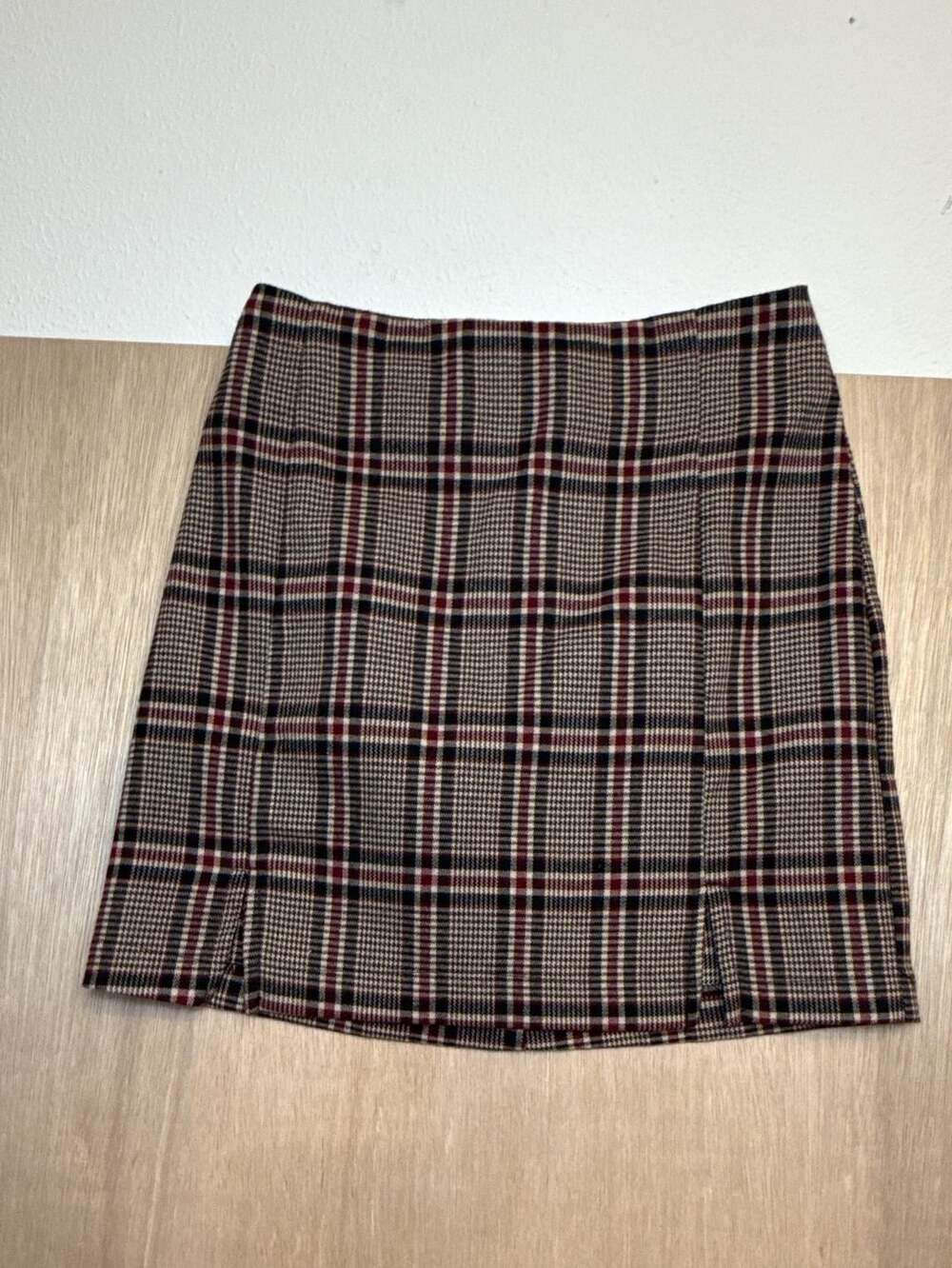 Eyeshadow 90s Vibe Plaid Mini Skirt Size 1 Brown Tartan Grunge